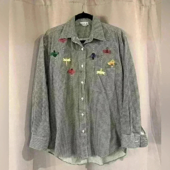 Women’s Black&White P.G.B. Button Down - Picture 1 of 6